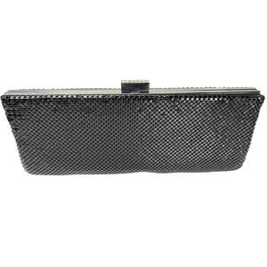 JESSICA‎ McCLINTOCK Black Metal Mesh Evening Clutch Purse Mermaid Prom Chain